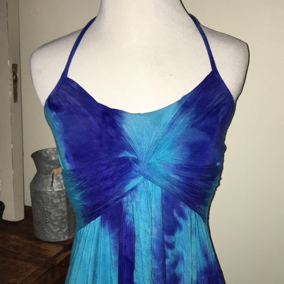 Blue Tie-Dyed Halter Tank - Picture 2 of 5